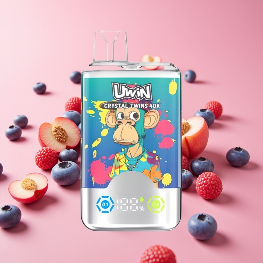UWIN Crystal Twins 40000 Puffovi (borovnica na ledu, poletna breskev na ledu) 32ml, 850mAh