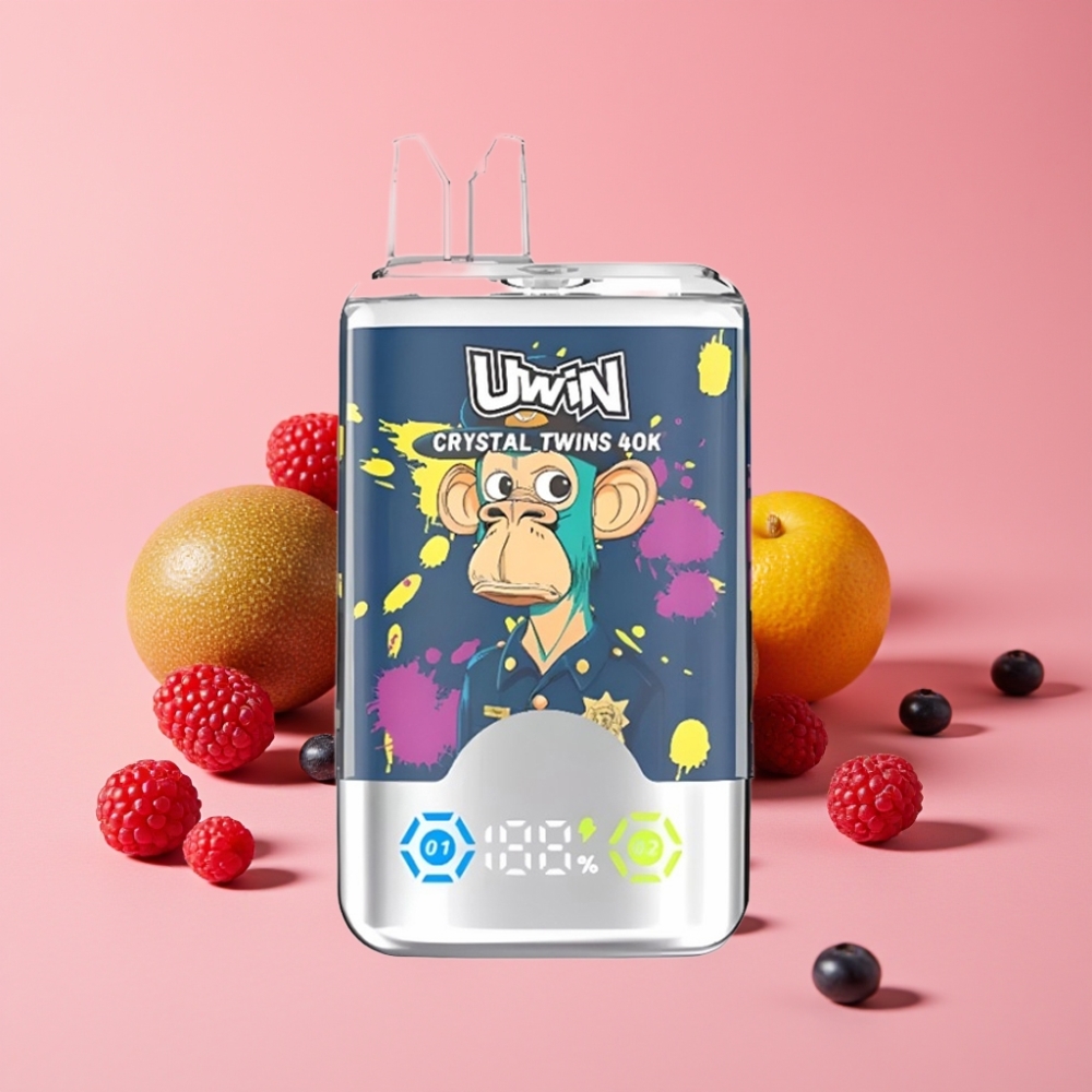 UWIN Crystal Twins 40000 Puffs 32ml 850mAh Tip-C Kiwi Pasijonka Guava Borovnica Malina