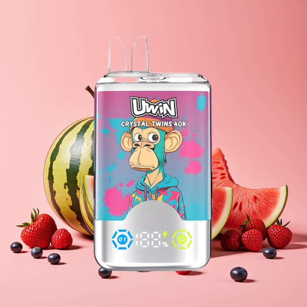 UWIN Crystal Twins 40000 Puffs Lubenika-Berry Led, 32ml, 5% nikotina, 850mAh