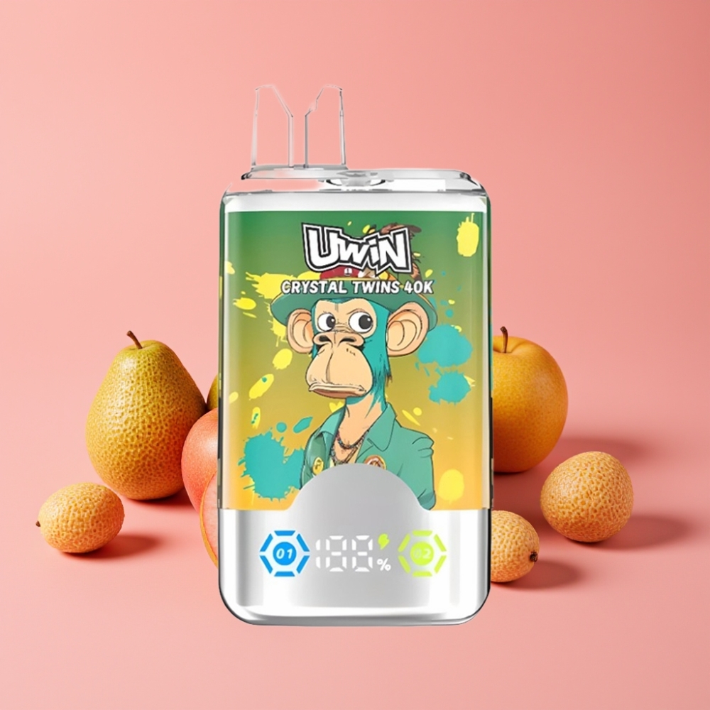 UWIN Crystal Twins 40000 Pufi Aroma: Kivi Pasijonka Gujaba Dve Jabolki, 32ml, 850mAh, Type-C