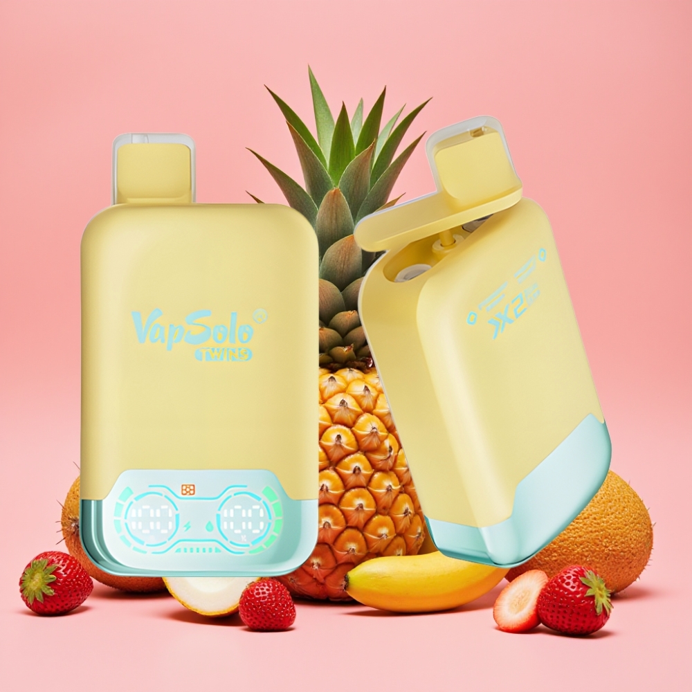 Vapsolo Twins 20000 Puffs Ananas Kokos & Jagoda Banana 40 ml 20mg/ml/50mg/ml Type-C