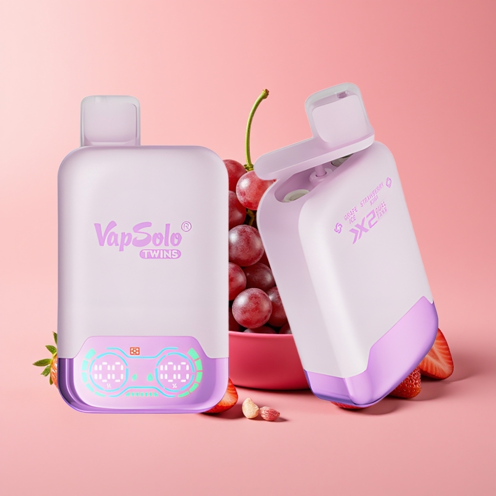 Vapsolo Twins 20000 Puffs Dispozabilna Vapa Grozdni Led & Jagoda Kivi 40ml 20mg/ml