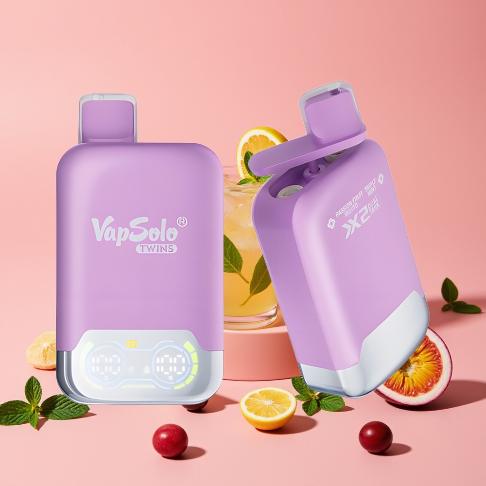 Vapsolo Twins 20000 Puffs Marakuya Mojito & Trojna Meta 40ml 20mg/ml Type-C