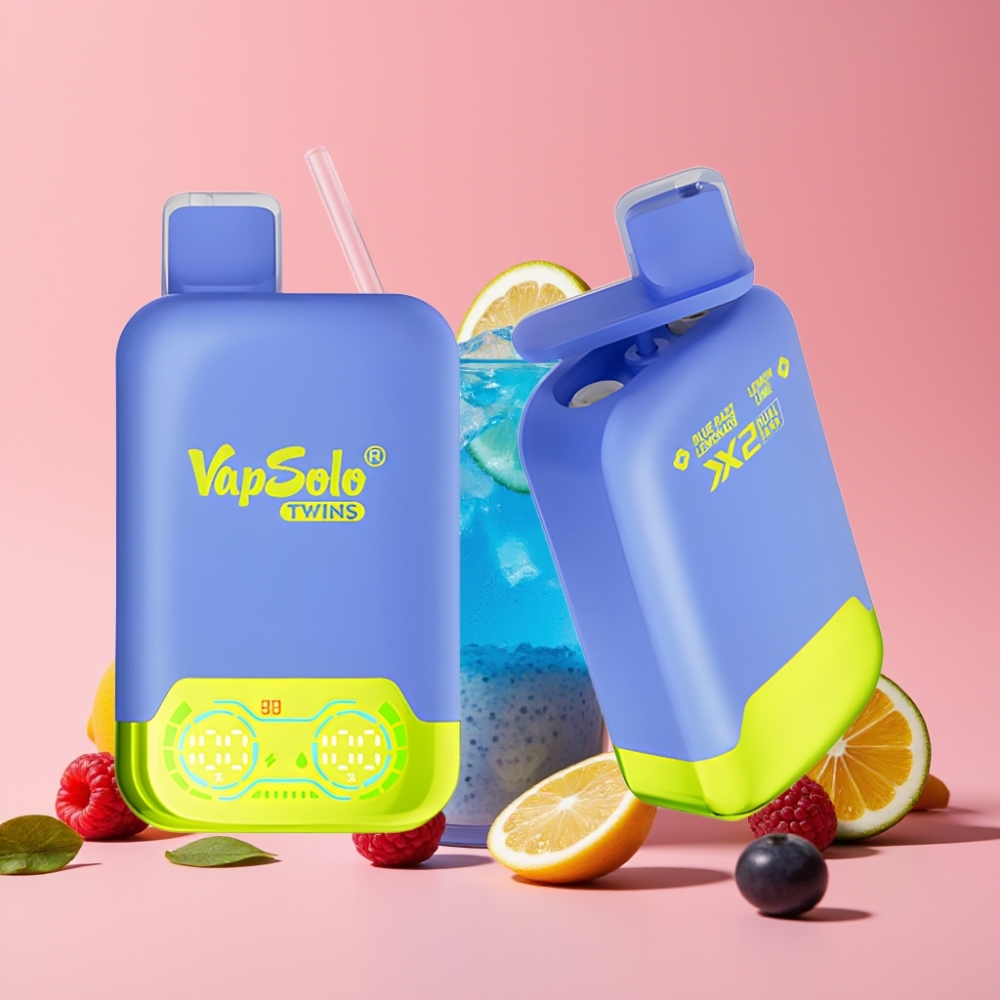 Vapsolo Twins 20000 Puffs Modra Malinova Limonada & Limeta Limona 40 ml 20mg/ml