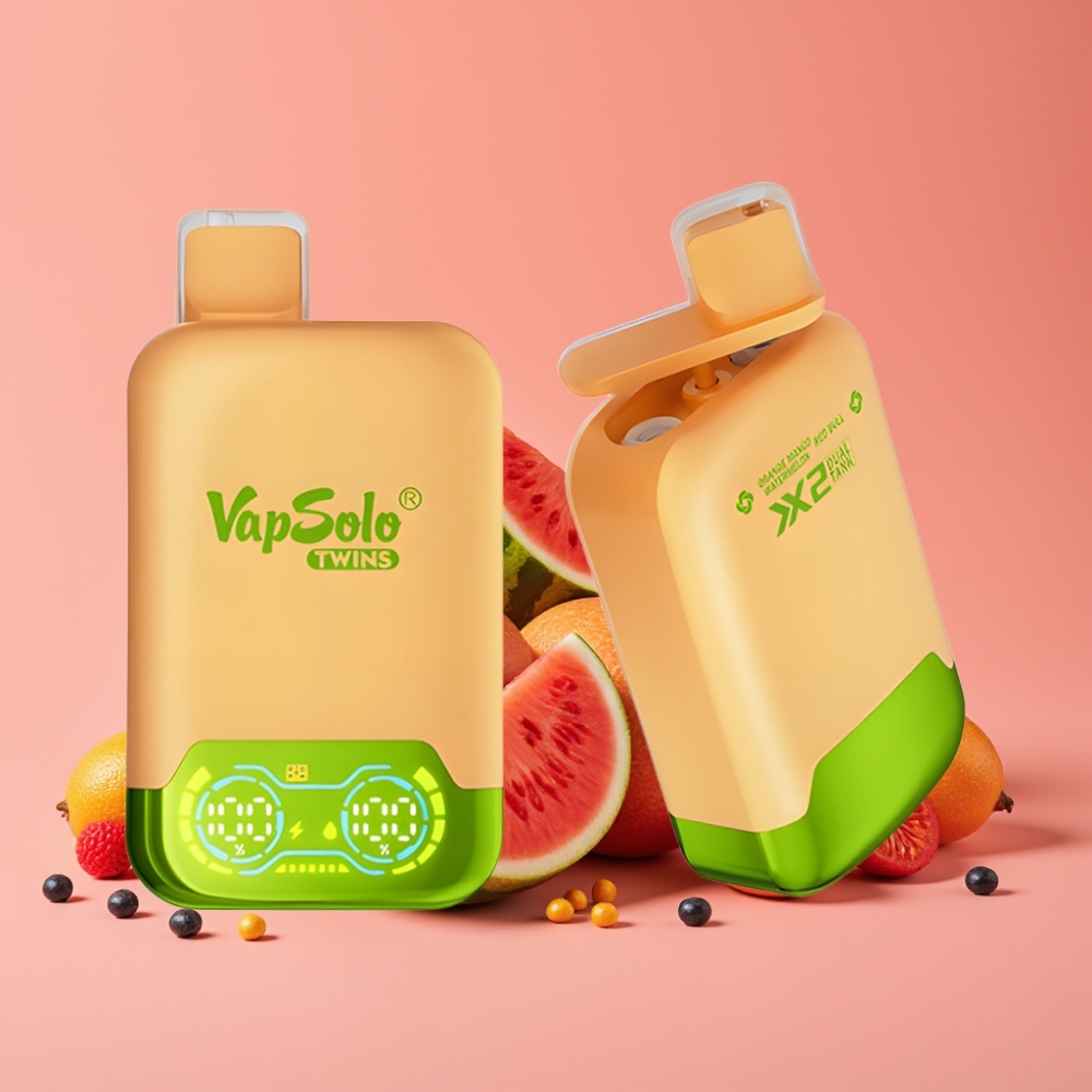 Vapsolo Twins 20000 Puffs Oranžna Manga Lubenica & Red Bull, 40 ml, 20/50 mg/ml, Type-C