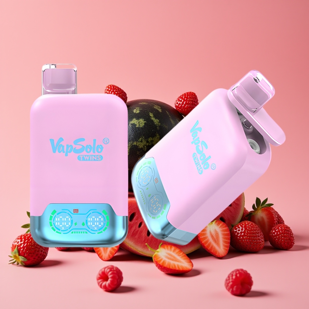 Vapsolo Twins 20000 Puffs Črni Ledeni Zmajev Sad & Jagoda & Malina lubenica 40 ml 20mg/ml