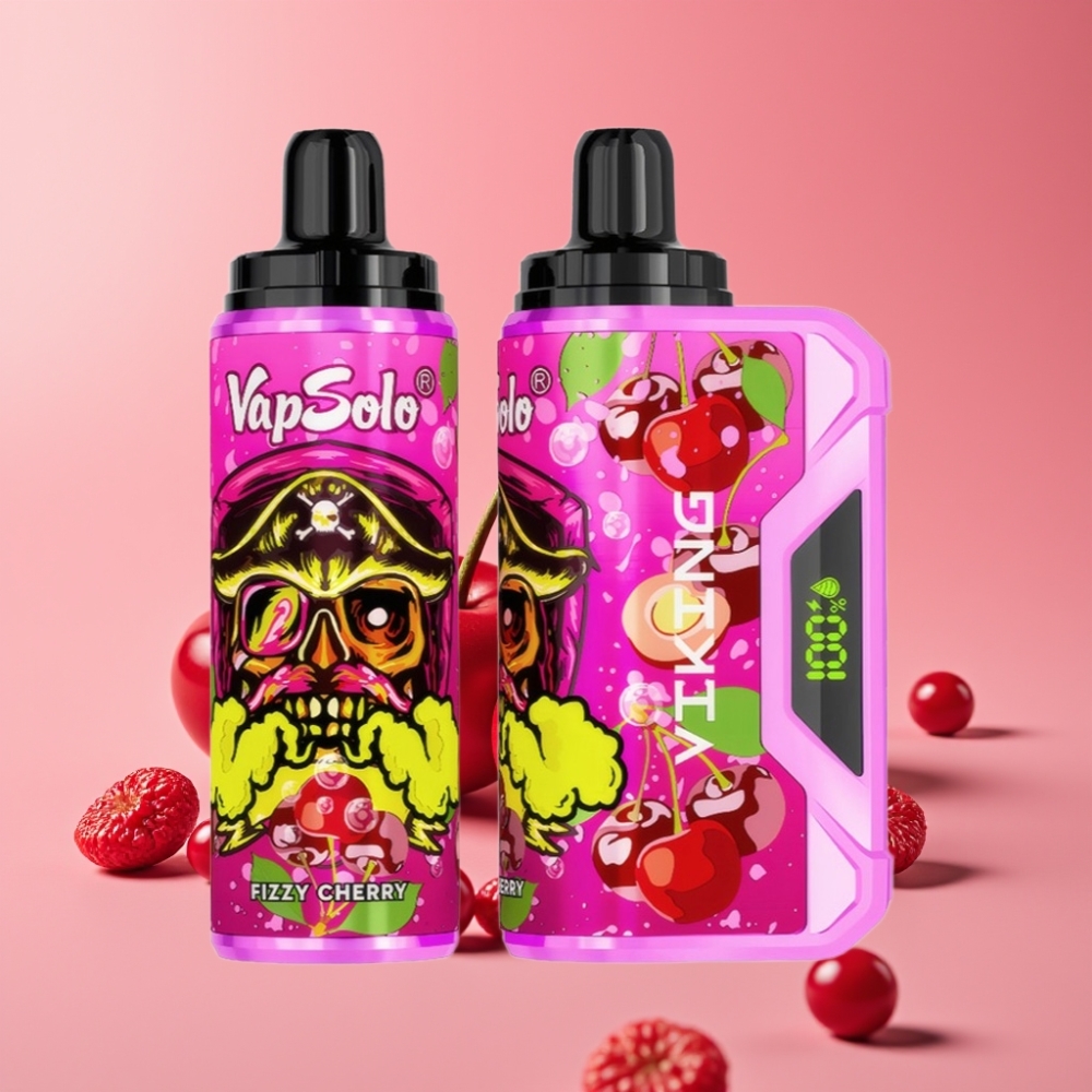 VapSolo VIKING 12000 Puffs Disposable Vape Gazirana Češnja, 22ml, 20/50 mg/ml, Type-C