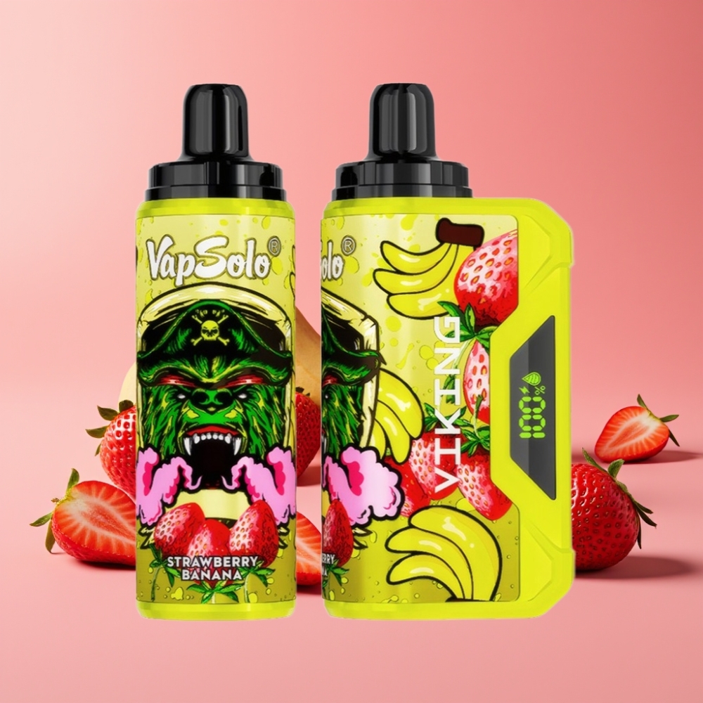 VapSolo VIKING 12000 Pufi Japkica z aroma jagoda banana, 22ml, 20/50 mg/ml, Type-C