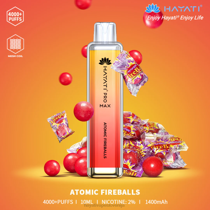 Hayati flavour list - Hayati Pro Max za enkratno uporabo atomska ognjena krogla NNNF89