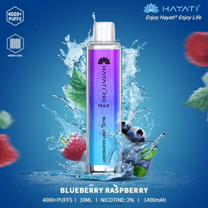 Hayati flavour list - Hayati Pro Max za enkratno uporabo borovnica malina NNNF99