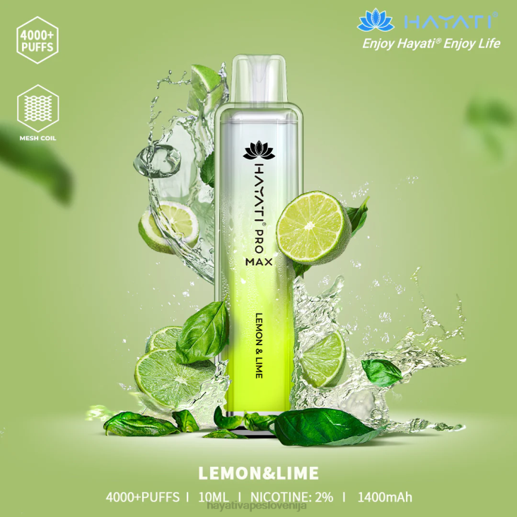 Hayati flavour list - Hayati Pro Max za enkratno uporabo limona & limeta NNNF109