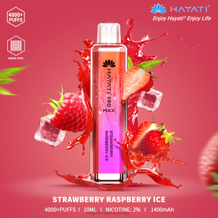 Hayati flavour vapes - Hayati Pro Max za enkratno uporabo jagodno malinov led NNNF122