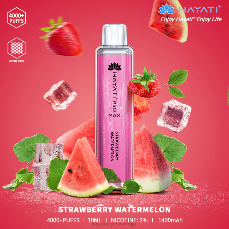 Hayati vape Slovenija - Hayati Pro Max za enkratno uporabo jagodna lubenica NNNF123