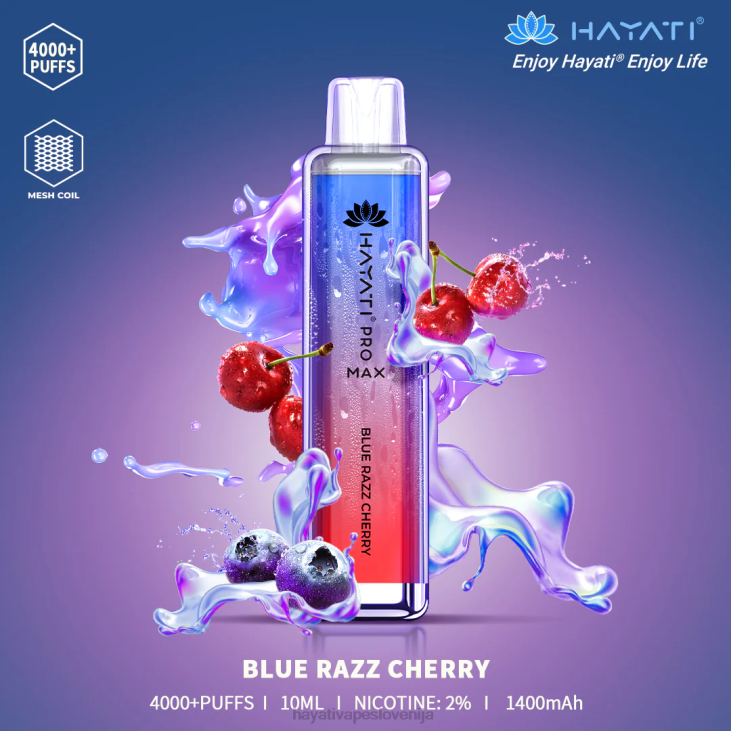 Hayati vape flavours - Hayati Pro Max za enkratno uporabo modra razz češnja NNNF94