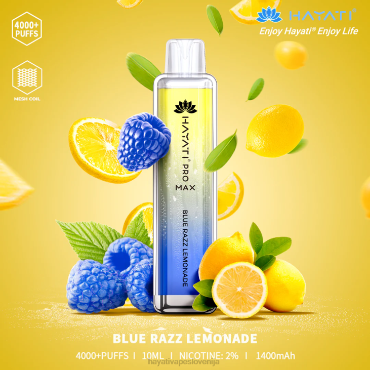 Hayati vape liquid - Hayati Pro Max za enkratno uporabo modra razz limonada NNNF95