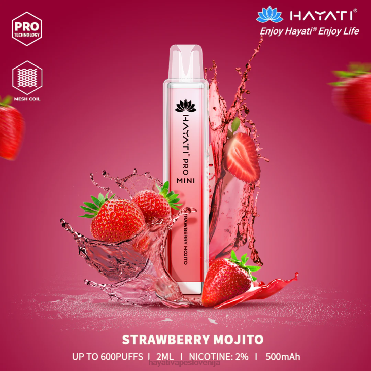 Hayati Slovenija - Hayati Pro Mini za enkratno uporabo jagodni mojito NNNF21