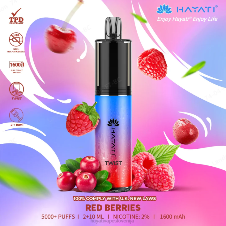 Hayati flavour list - Hayati Twist za enkratno uporabo rdeče jagode NNNF79