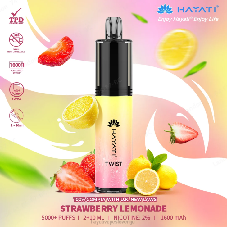 Hayati vape flavours - Hayati Twist za enkratno uporabo jagodna limonada NNNF84